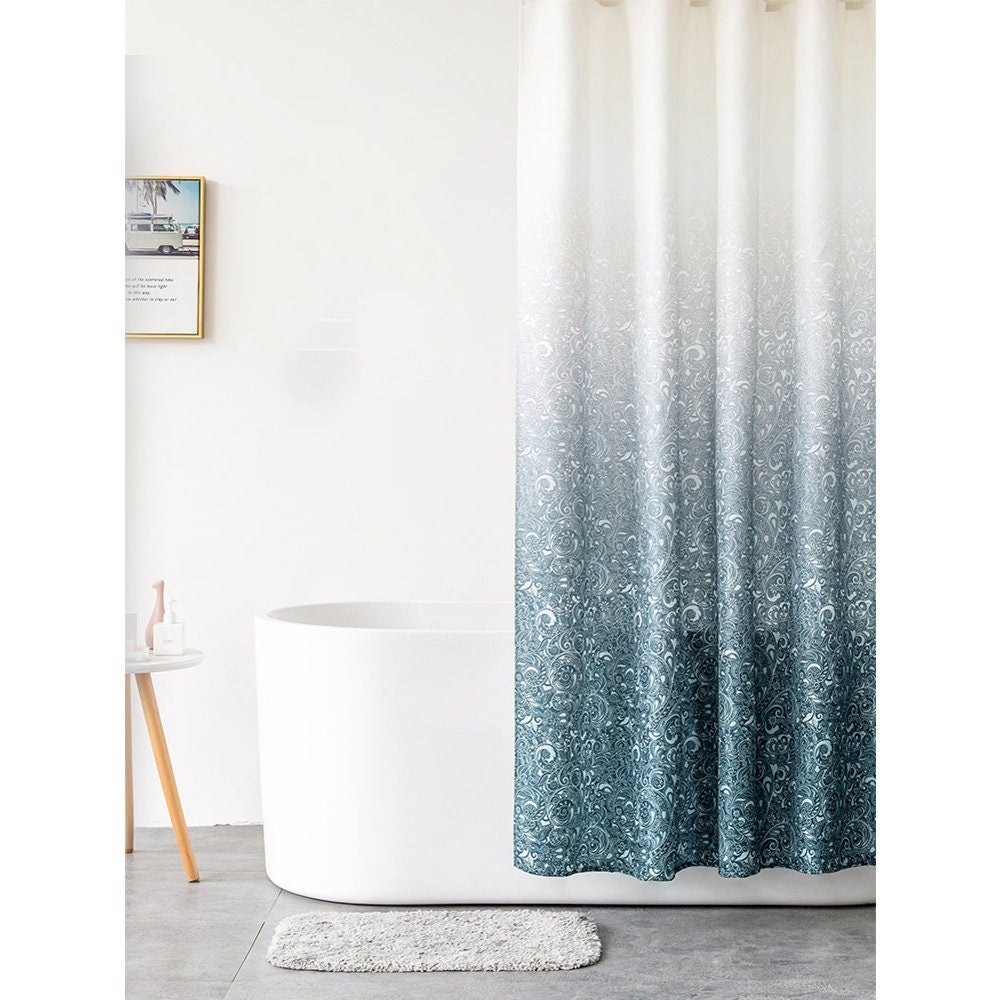 Gradient Purple Floral Shower Curtain