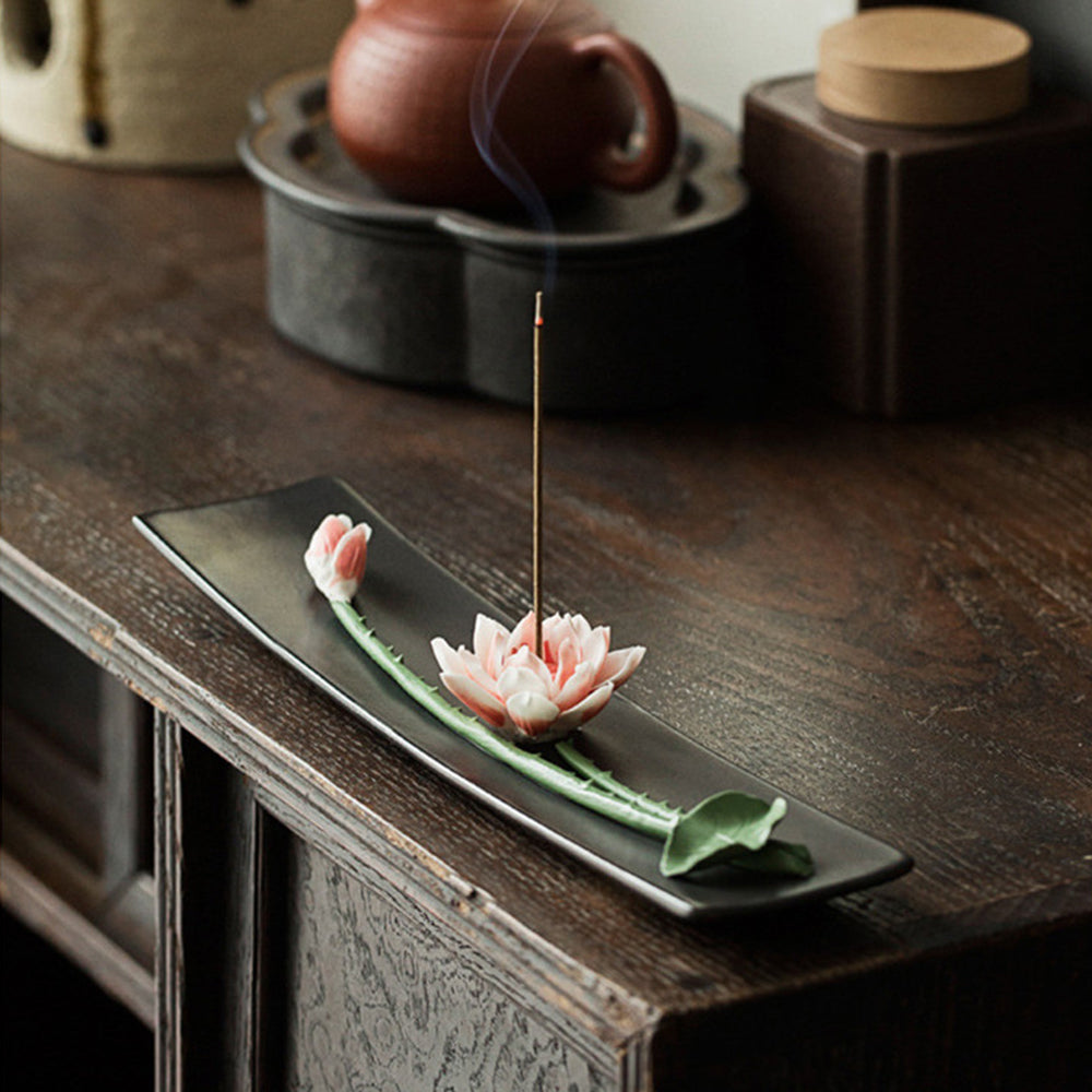 Ceramic Incense Burner, Incense Holder, Art Flower Design, Aromatherapy, Yoga Incense Burner, Small Incense seat