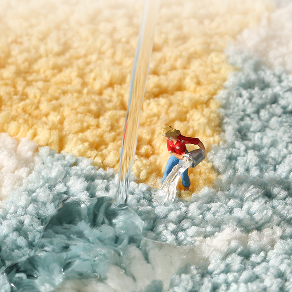 Feblilac Get Naked Blue Ground Bathroom Rug, 50x80cm Bathroom Rug, Plush Water-Absorbent , Anti Slip Toilet Mat, Art Bathroom Mats, Best Bath Rugs