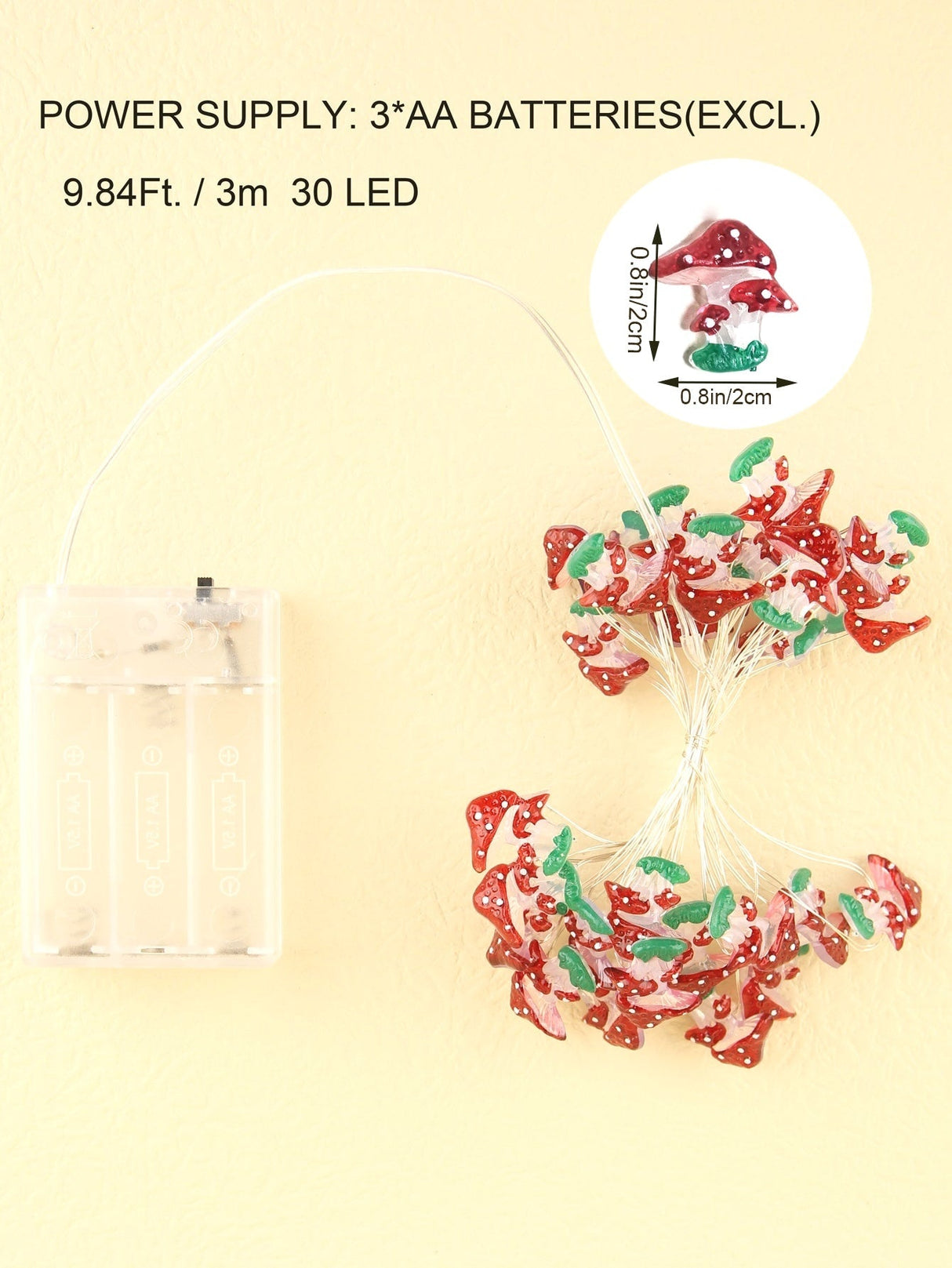 30 Led 3M Mushroom String Light - Novelty Lighting