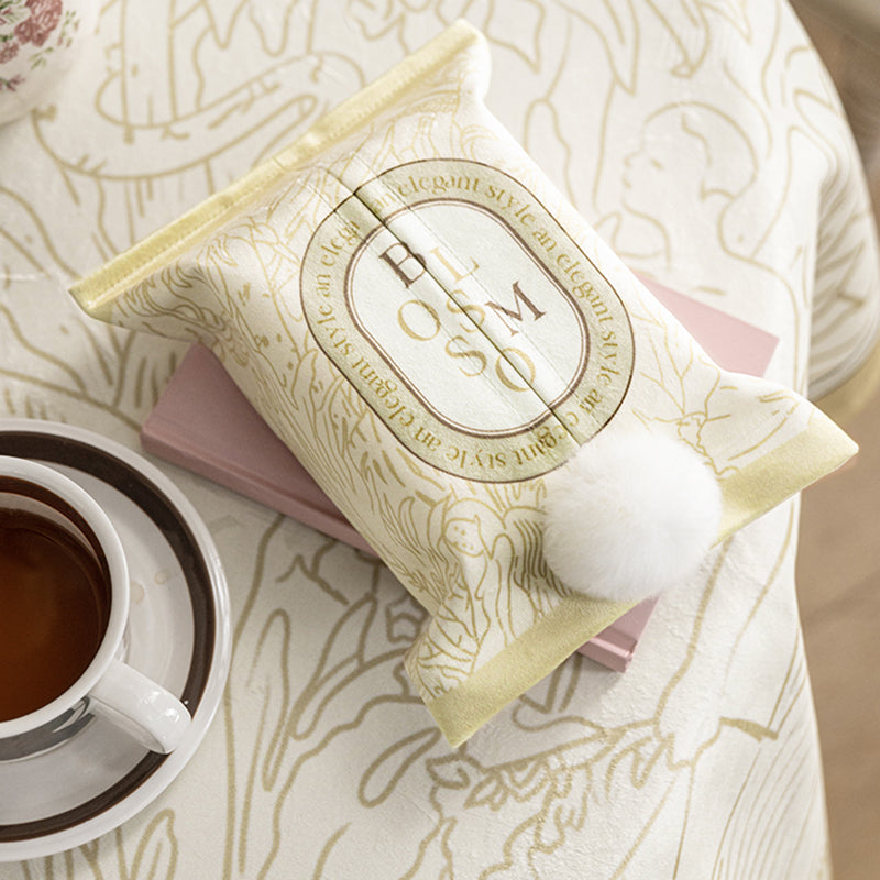 Grippe American light luxury car tissue box living room household cream style fresh fabric tissue set ins art