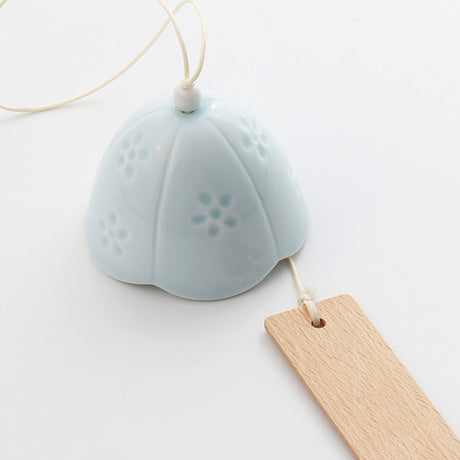 Japanese Ceramic Wind Chimes, Sakura Bell Rings, Hanging Garden Wind Chimes, Home Garden Decoration, White