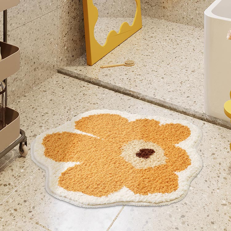Feblilac Abstract Daisy Flower Bedroom Mat
