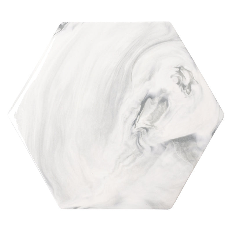 Nordic Style Marbled Pattern Hexagon and Round Ceramic Tray, Service Plate, Jewelry Tray, Decoration Tray