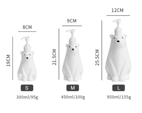 Plastic Polar Bear Soap Dispenser, PVC Liquid Soap Pump Bottle