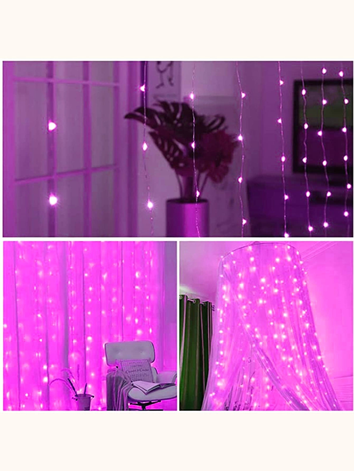 Control Curtain Decorative String Light with 300pcs Bulb Remote - Novelty Lighting