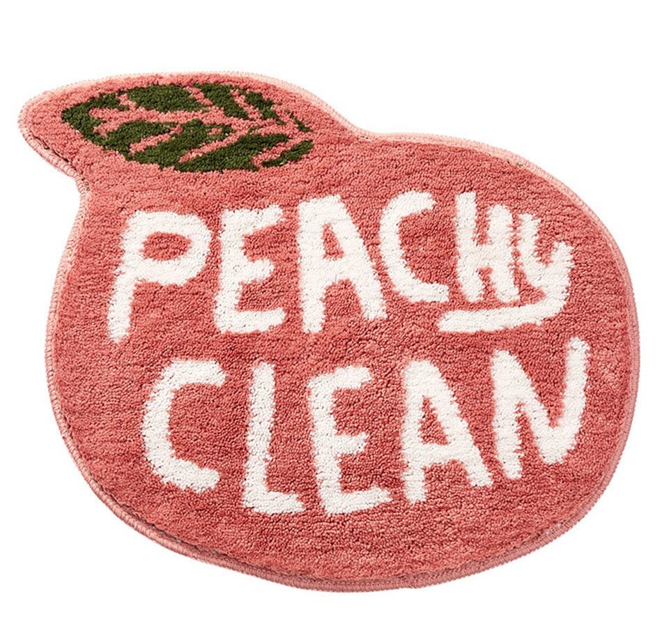 Feblilac Cute Peach Lemon Bath Mat | Bathroom Rug | Door Mat