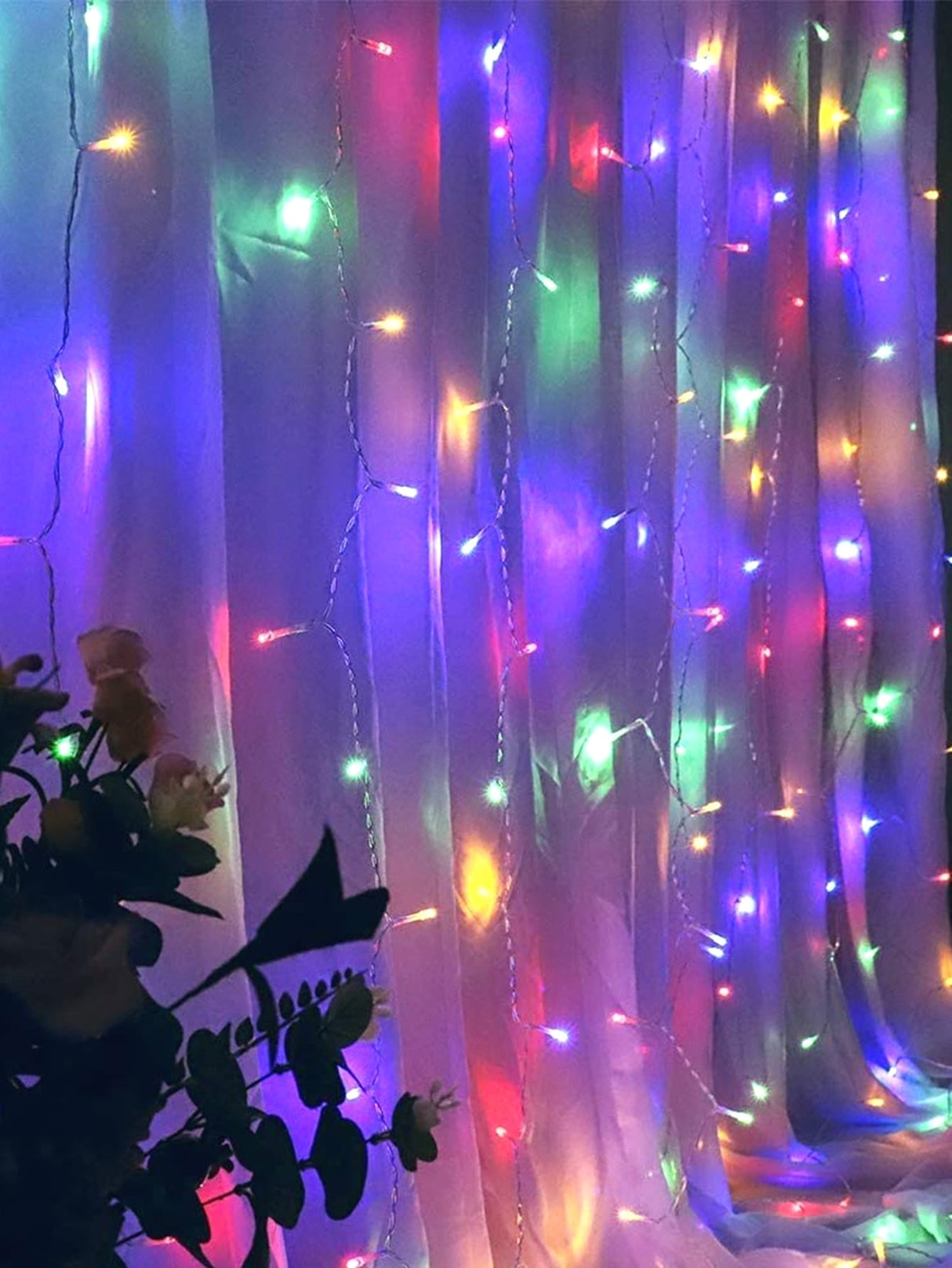 Decorative String Light with 50pcs Bulb Curtain - Novelty Lighting