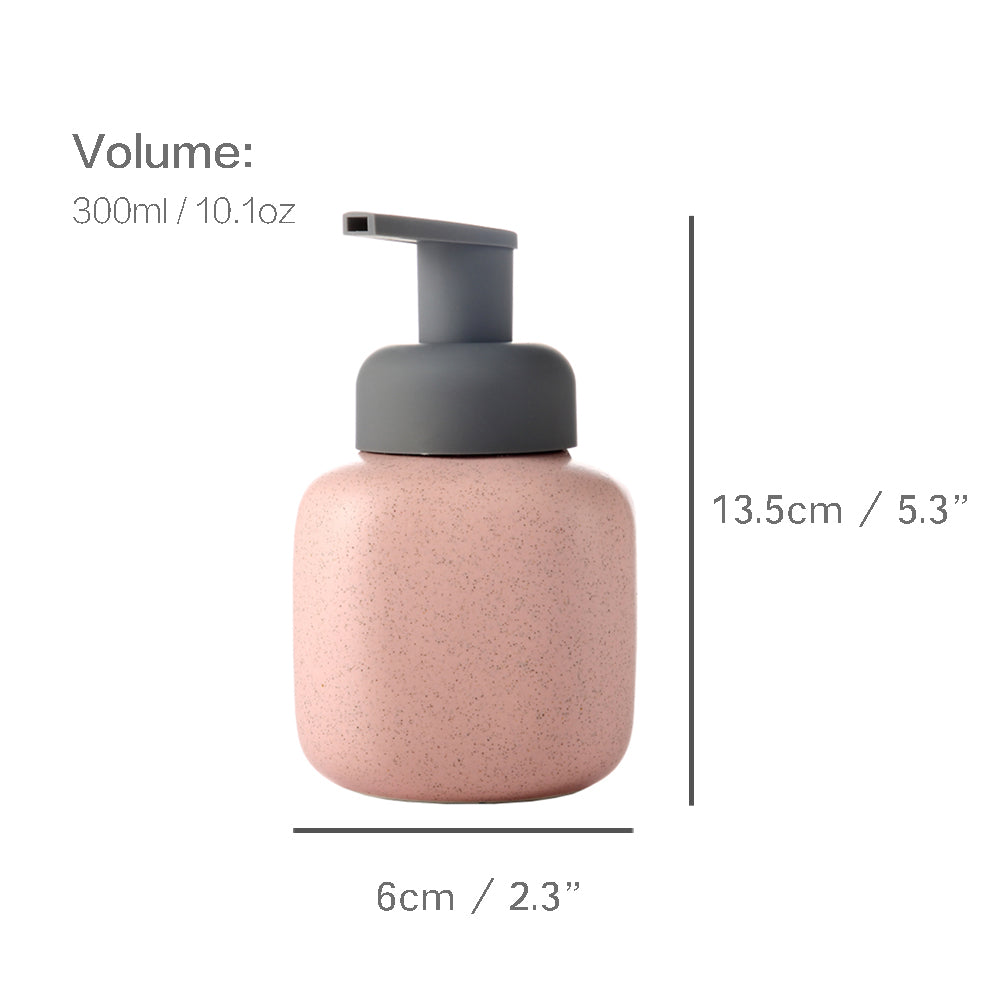 Ceramic Soap Dispenser, Foaming Pump Bathroom Bottle, Simple Design, Refillable Reusable Lotion Pump for Bathroom Kitchen, 300ml/10.1oz