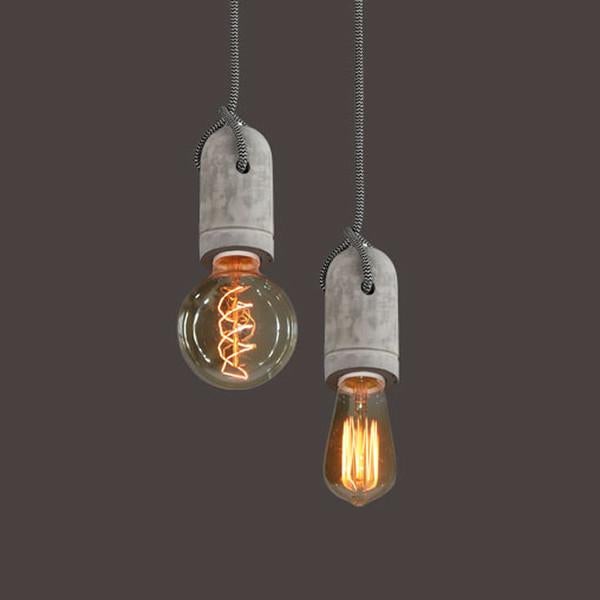 Concrete Bare Bulb Light Fitting Pendant Light