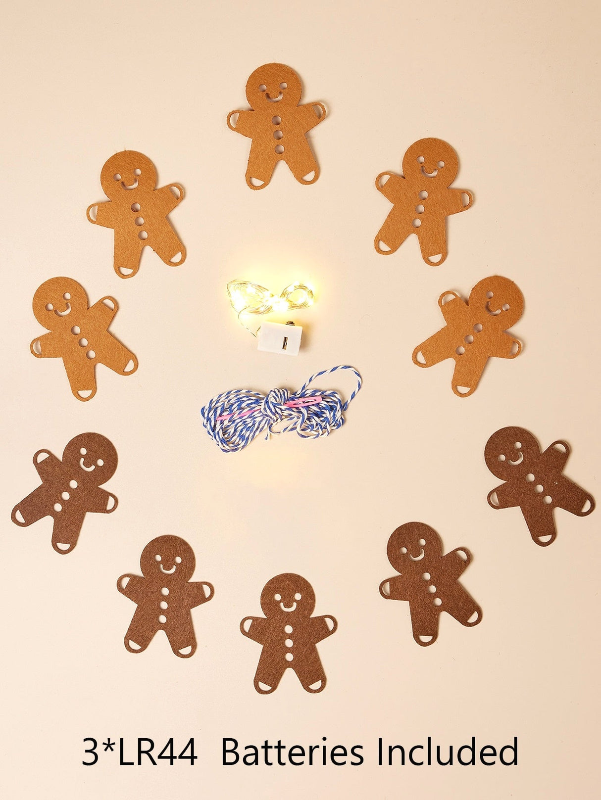 3m Christmas Gingerbread Garland String Light 1pc - Lighting & Lamp