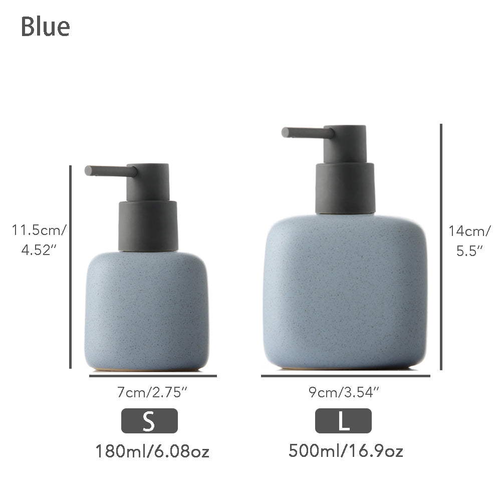 Ceramic Soap Dispenser, Liquid Bathroom Bottle, Simple Design, Refillable Reusable Lotion Pump for Bathroom Kitchen