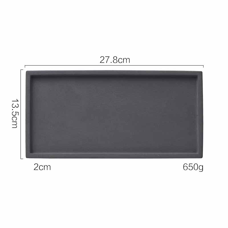 Nordic Style Rectangular Cement Tray 11"x5.3", White/Grey Imitation Wood texture Aromatherapy Tray, Jewelry Tray, Decoration Tray