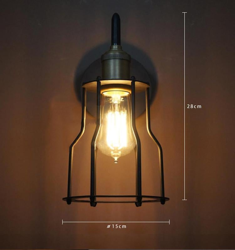 Iron Wire Cage Industrial Wall Sconce Light