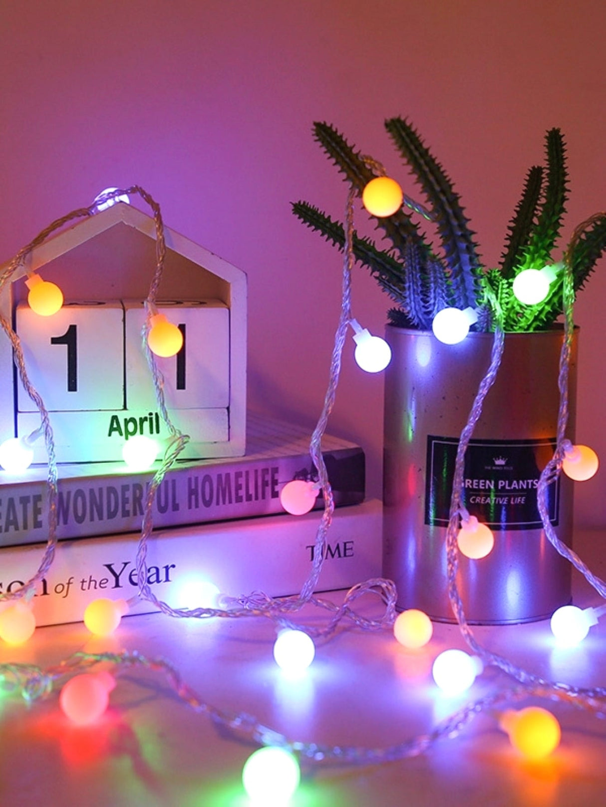 String Light with 10pcs Ball Shaped Bulb 1pc - Novelty Lighting