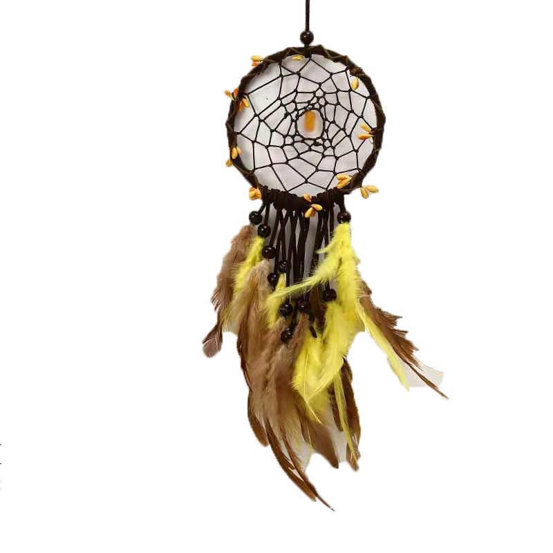 Cute Yellow Feather Dream Catcher