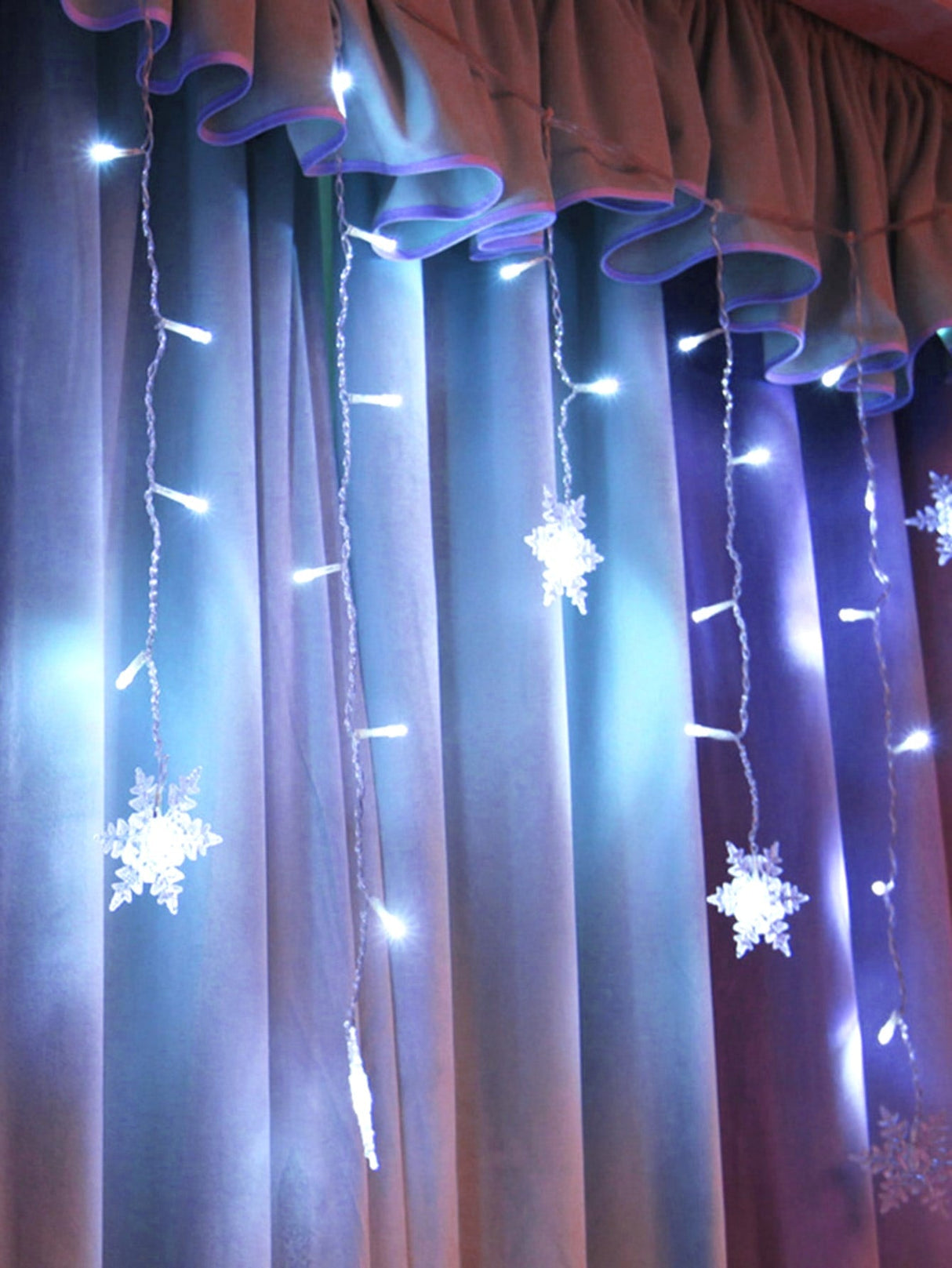Christmas Snowflake Curtain String Light 2pcs - Lighting & Lamp
