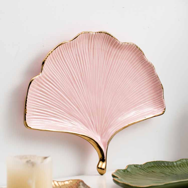 Nordic Style Bubble Pattern Gold Trim Ceramic Tray, Service Plate, Jewelry Tray, Decoration Tray