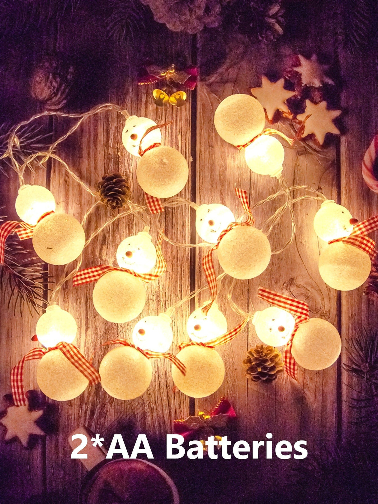 Christmas String Light with Snowman Shaped Bulb 1pc - Lighting & Lamp