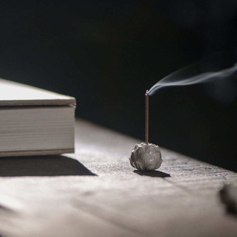 Ceramic Incense Burner, Art Lotus Design, Aromatherapy, Yoga Incense Burner, Small Incense seat