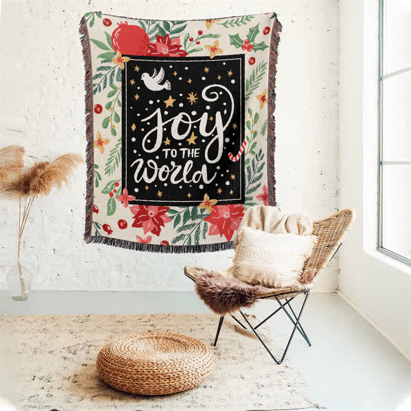 "Joy To The World" Tassel Blanket