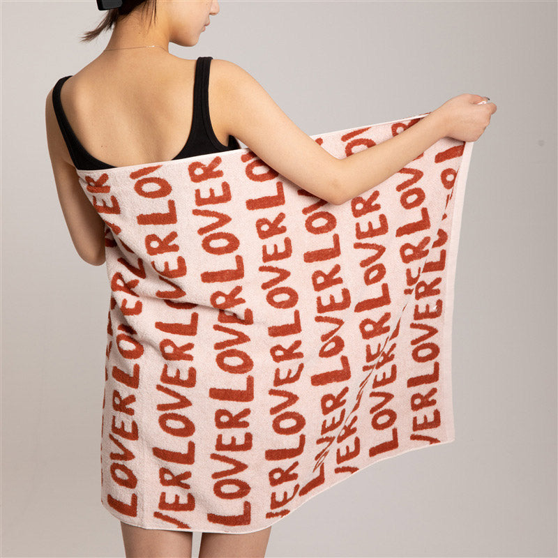 "LOVE" Print Breathable Cotton Towel