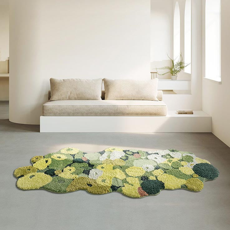 Feblilac 3D Magic Flower Garden Area Rug, 80cmX180cm, Multiple Sized Green Moss Non Slip Bedroom Rug, Floral Living Room Rugs, Green Anti Slip Area Mats, Soft Thick Bedroom Carpet, Art Mats, Best Rugs, Hot Shower Mat Non Slip