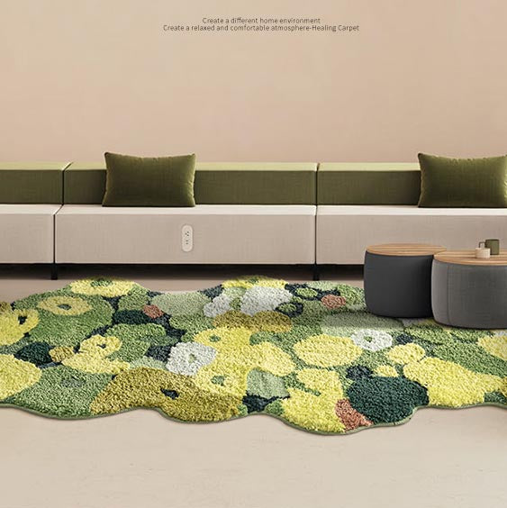 Feblilac 3D Magic Flower Garden Area Rug, 80cmX180cm, Multiple Sized Green Moss Non Slip Bedroom Rug, Floral Living Room Rugs, Green Anti Slip Area Mats, Soft Thick Bedroom Carpet, Art Mats, Best Rugs, Hot Shower Mat Non Slip