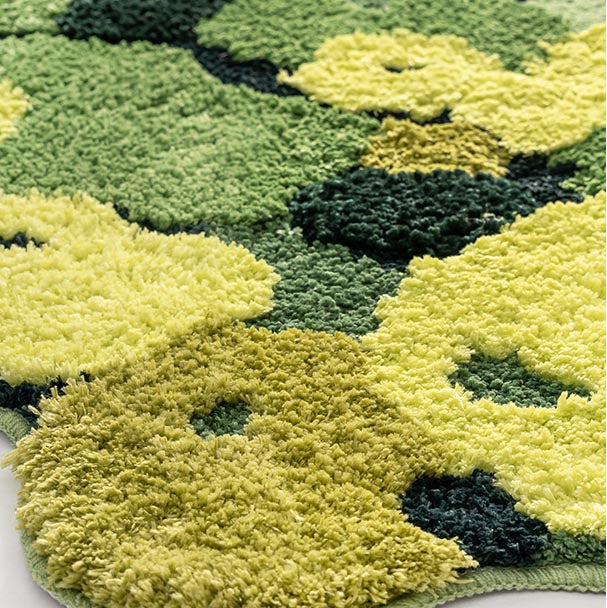 Feblilac 3D Magic Flower Garden Area Rug, 80cmX180cm, Multiple Sized Green Moss Non Slip Bedroom Rug, Floral Living Room Rugs, Green Anti Slip Area Mats, Soft Thick Bedroom Carpet, Art Mats, Best Rugs, Hot Shower Mat Non Slip