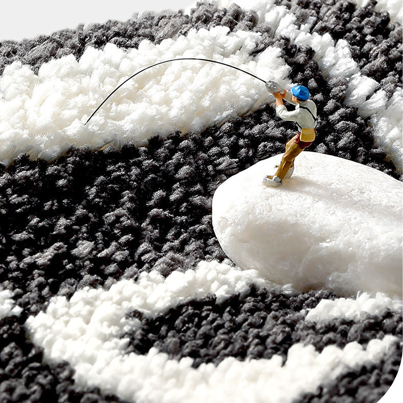 Feblilac Colored Checkerboard Bath Mat, Flower Bathroom Rug, Soft Plush Water-Absorbent , Multiple Sized Floral Anti Slip Toilet Mat, Thick Bathroom Carpet, Art Bathroom Mats, Best Bath Rugs, Hot Shower Mat, Toilet Rug for Bath