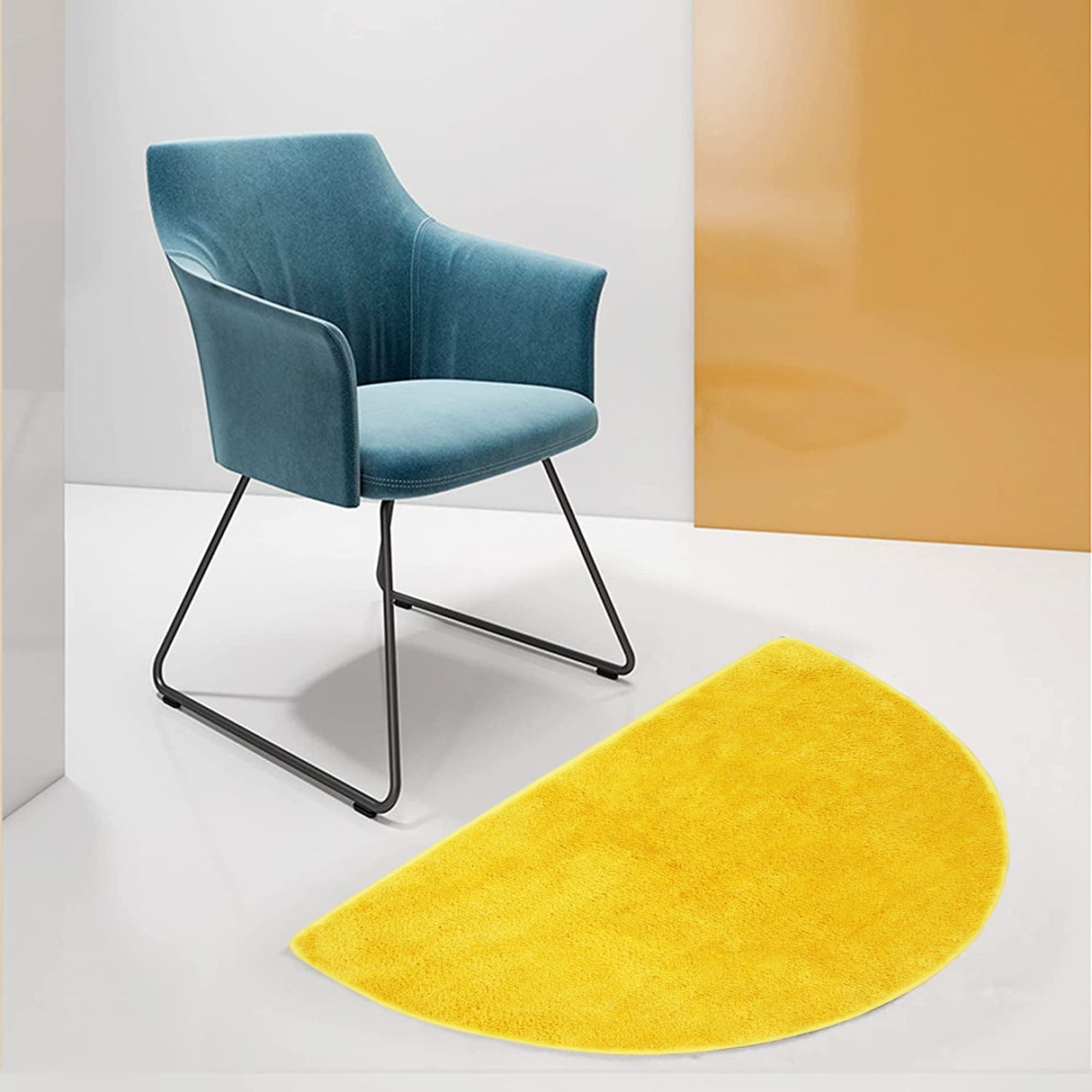 Solid Color Semicircle Bath Mat