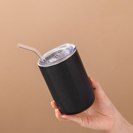 Ceramic Mug with Straw | Solid Color
