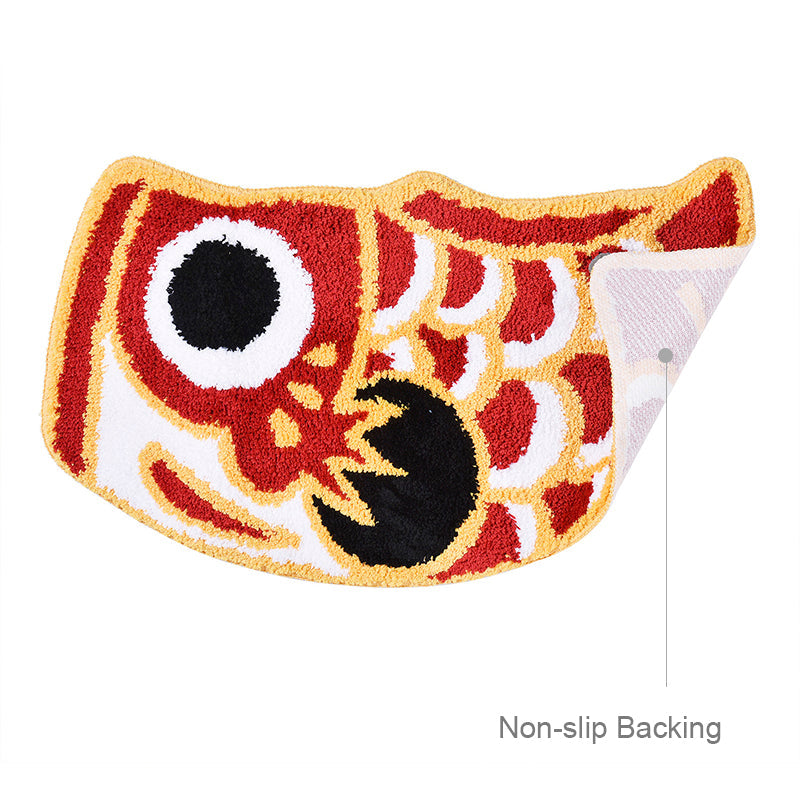 Feblilac Red Koi Fish Bath Mat, 17.7"x33.4" Animal Non Slip Bathmat