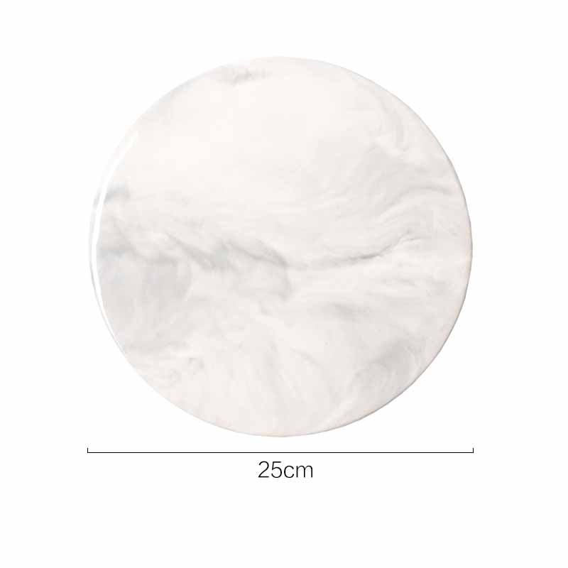 Nordic Style Marbled Pattern Hexagon and Round Ceramic Tray, Service Plate, Jewelry Tray, Decoration Tray