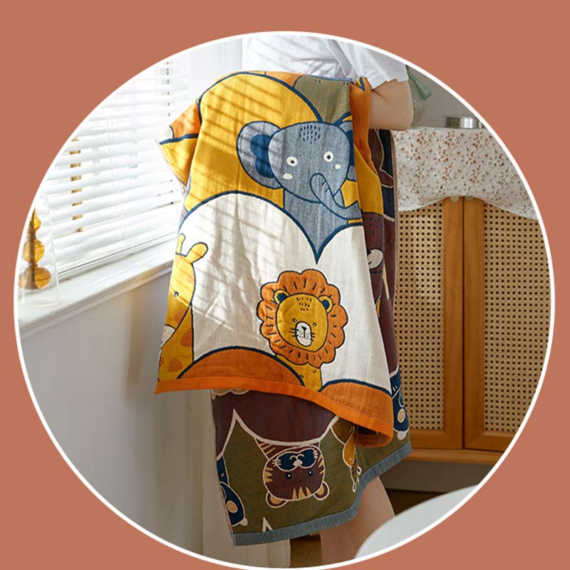 Animal Party Cotton Comfy Bath Towel
