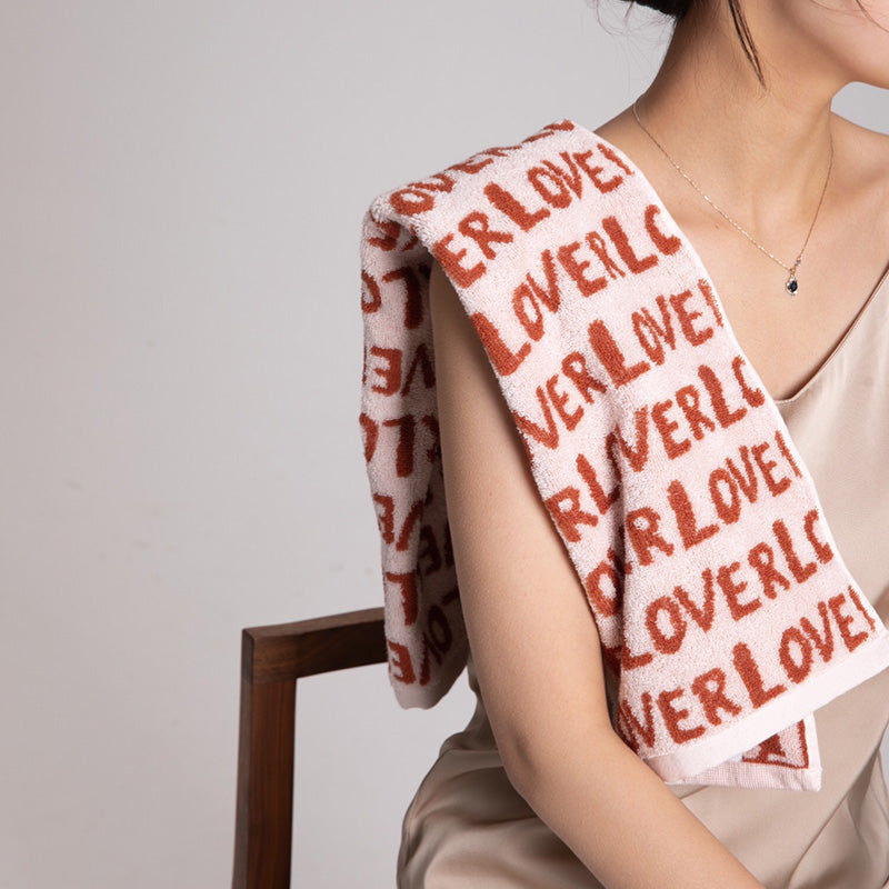 "LOVE" Print Breathable Cotton Towel
