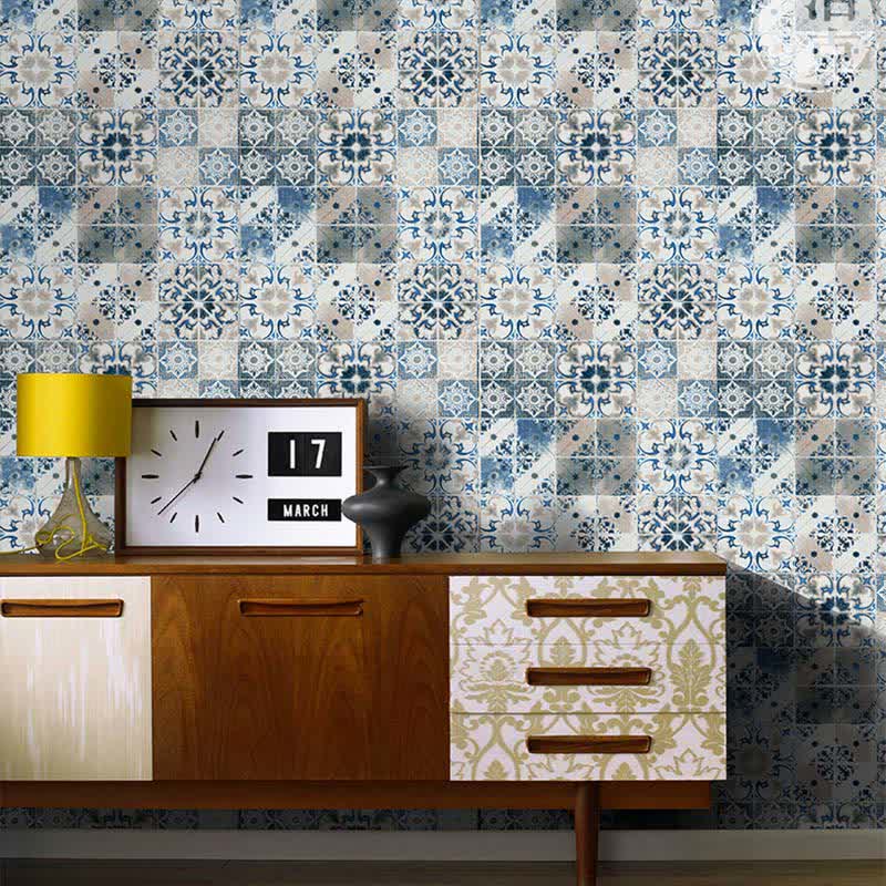 Blue Pattern Peel & Stick Wallpaper (1 roll)