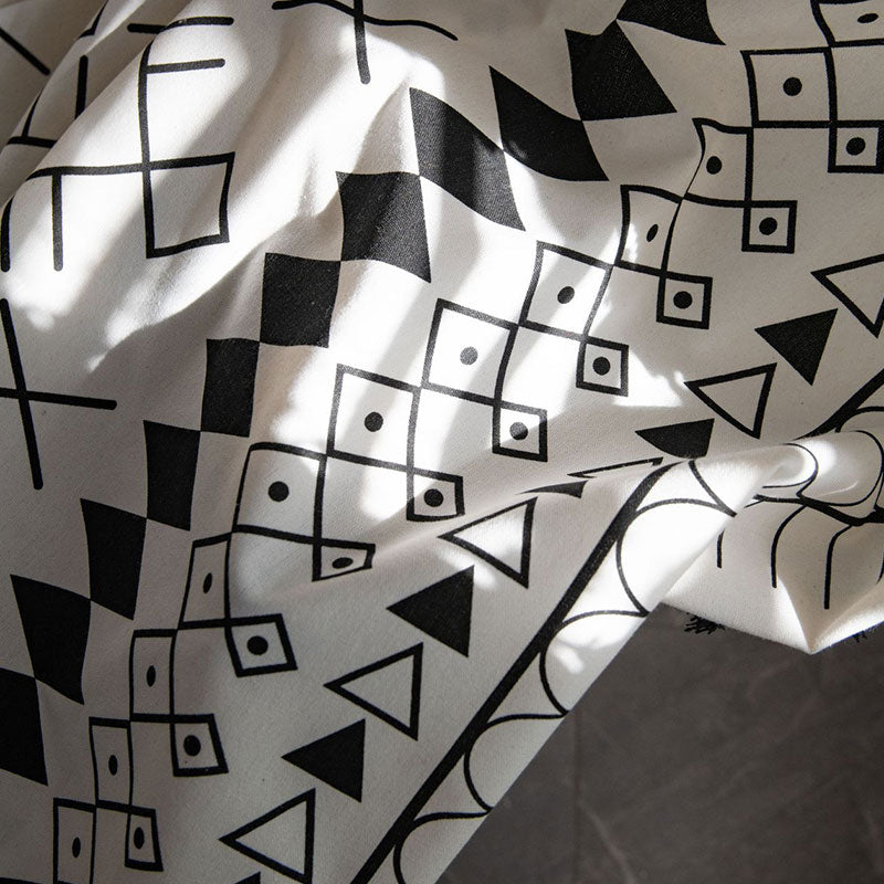 Beige Geometry Tassel Light Filtering Curtain