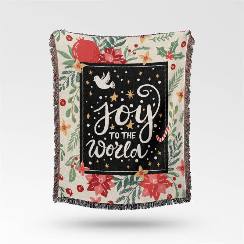 "Joy To The World" Tassel Blanket