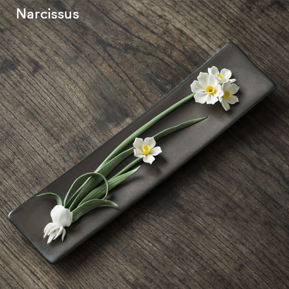 Ceramic Incense Burner, Incense Holder, Art Flower Design, Aromatherapy, Yoga Incense Burner, Small Incense seat