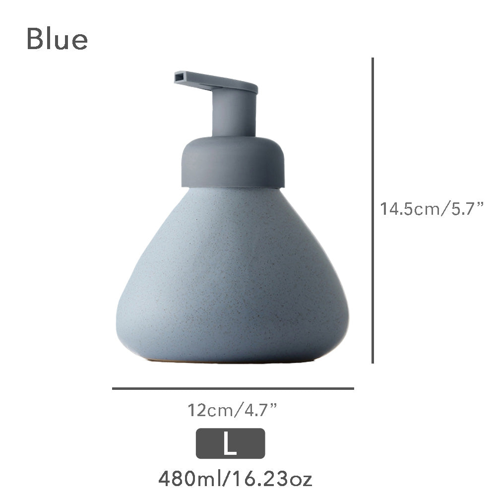 Mint Ceramic Soap Dispenser, Foaming Pump Bathroom Bottle, Simple Design, Refillable Reusable Lotion Pump for Bathroom Kitchen, 480ml/16.28oz