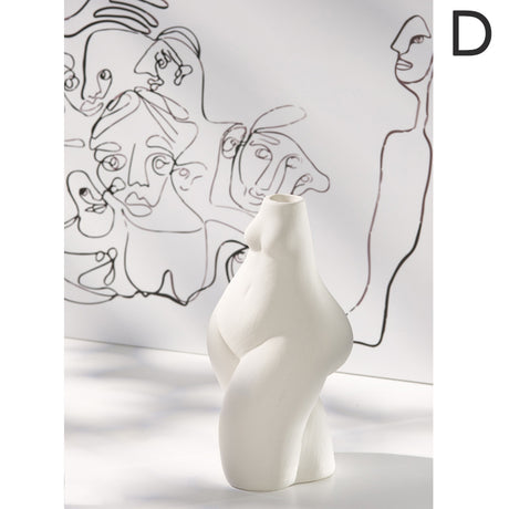 Body Vase, Ceramic Butt Vase, Female Body Vase, Body Art Vase, Female Form Vase, Off-White Decorative Vase