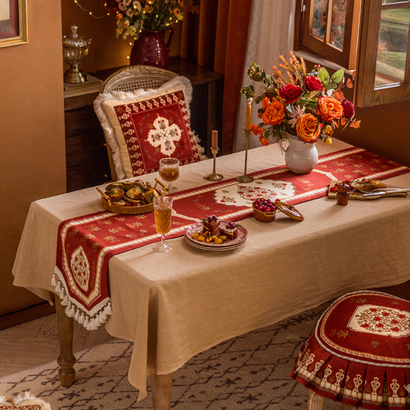 Polka red table flag American ins wedding tablecloth retro wedding TV cabinet coffee table bed flag decorative cloth