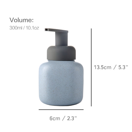 Ceramic Soap Dispenser, Foaming Pump Bathroom Bottle, Simple Design, Refillable Reusable Lotion Pump for Bathroom Kitchen, 300ml/10.1oz