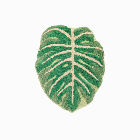 Tufting Leaf Bath Mat, Cute Green Bathroom Rug, Plants Bathroom Rugs, Gift for Nature Lover
