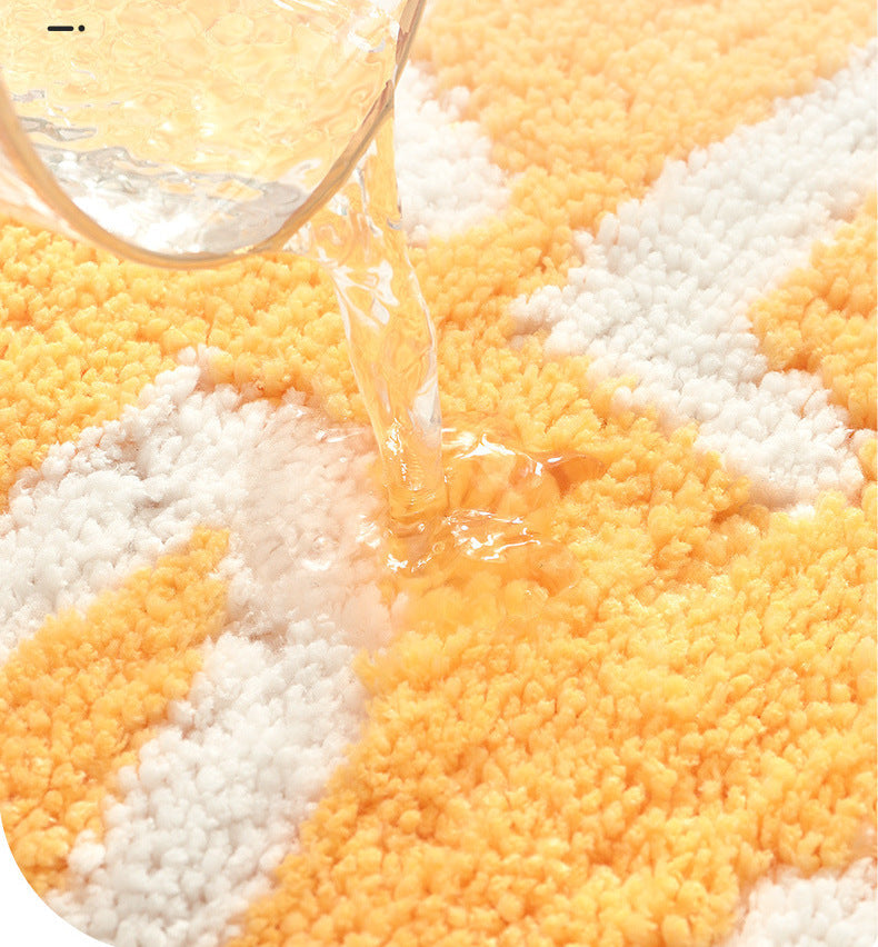 Papaya Bath Mat, Fresh Fruit Soft Plush Water-Absorbent Mat, Machine Washable