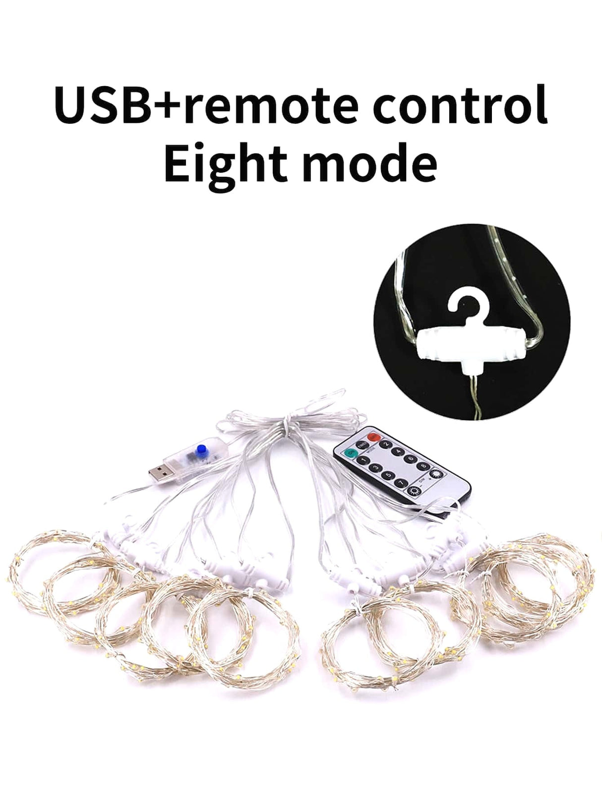 Control Curtain Decorative String Light with 300pcs Bulb Remote - Novelty Lighting