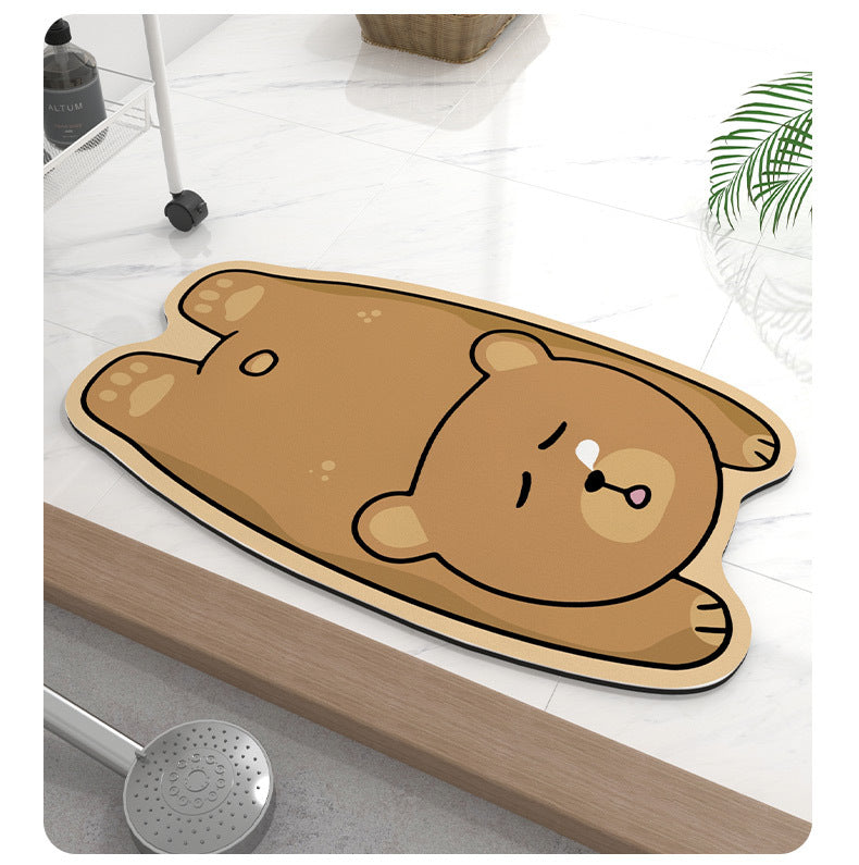 Dog Animal Diatomaceous Earth Bathroom Mat