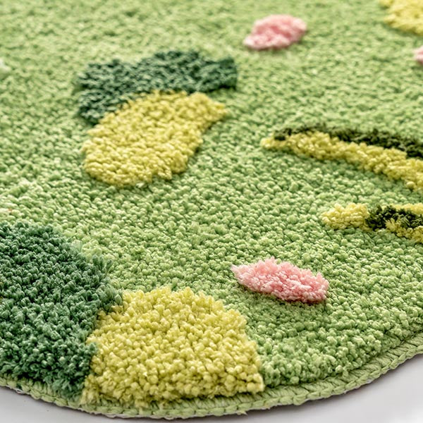Feblilac 3D Magic Flower Garden Area Rug, 80cmX200cm, Multiple Sized Green Moss Non Slip Bedroom Rug, Floral Living Room Rugs, Green Anti Slip Area Mats, Soft Thick Bedroom Carpet, Art Mats, Best Rugs, Hot Shower Mat Non Slip