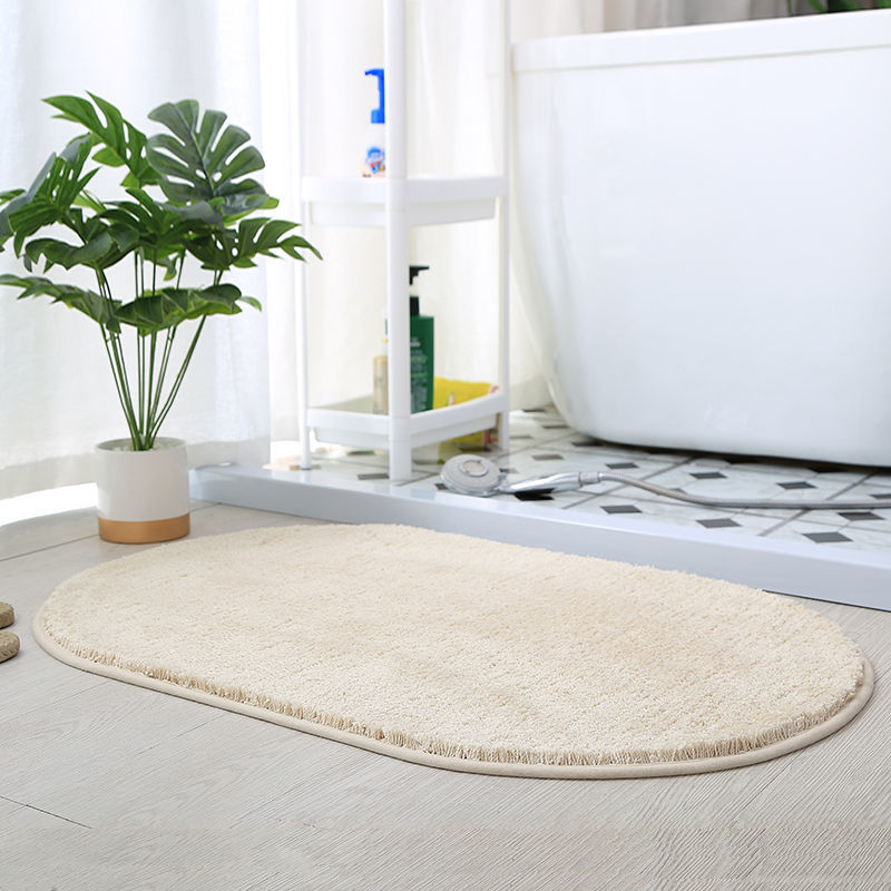 Feblilac Semicircle Solid Khaki Tufted Bath Mat, Multiple Sized Soft Plush Water-Absorbent, Anti Slip Toilet Mat, Soft Thick Bathroom Carpet, Pure Bathroom Mats, Simple Best Bath Rugs, Hot Shower Mat Non Slip, Toilet Rug